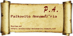 Palkovits Annamária névjegykártya