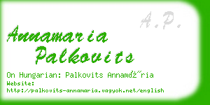 annamaria palkovits business card